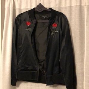 Rose embroidered Bomber